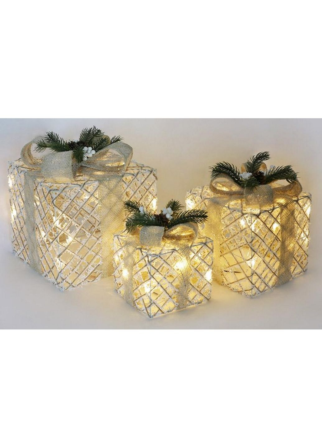 Набор декоративных подарков - 3 коробки с led-подсветкой Bona (282592000)