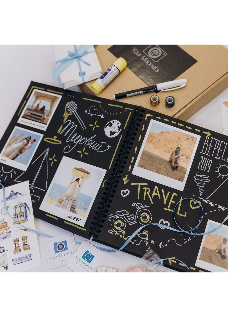 Фотоальбом DIY із Твердою Обкладинкою | Альбом із чорними сторінками | Альбом для фото 24×25 см Серце Your Magnets (367581421)