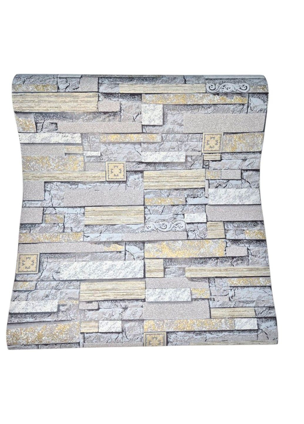 Шпалери вінілові 10.05 × 0.53 м Слов’янські шпалери 9408-03, сірі для коридору, вітальні, кухні, спальні Слов'янські шпалери (340275456)