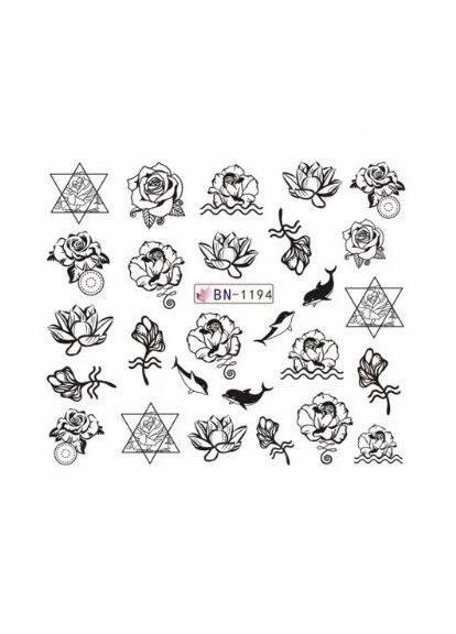 Слайдер-дизайн водні наклейки для нігтів, BN-1194 No Brand (296664248)