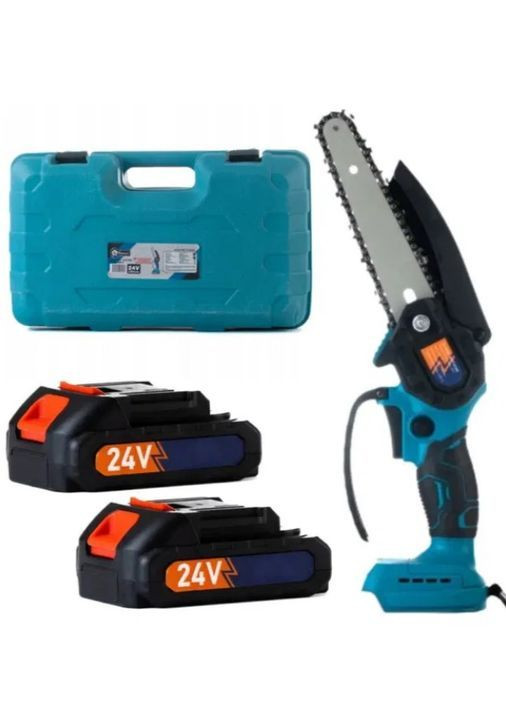 Акумуляторна міні-пила Domotec 6" 24V в кейсі з двома батареями Синій (2104618704) No Brand (362209633)