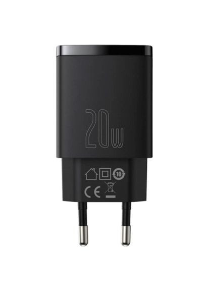 Зарядний пристрій (CCXJ-B01) Baseus Compact Quick Charger U+C 20W EU Black (369878821)