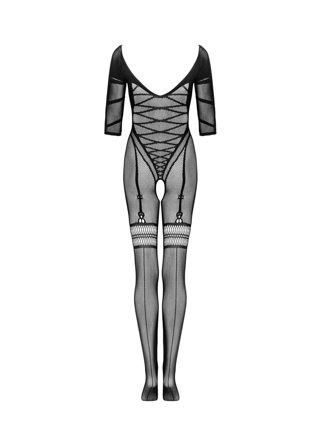 Еротичний бодістокінг із відкритим доступом чорного кольору G329 Obsessive (297587793)