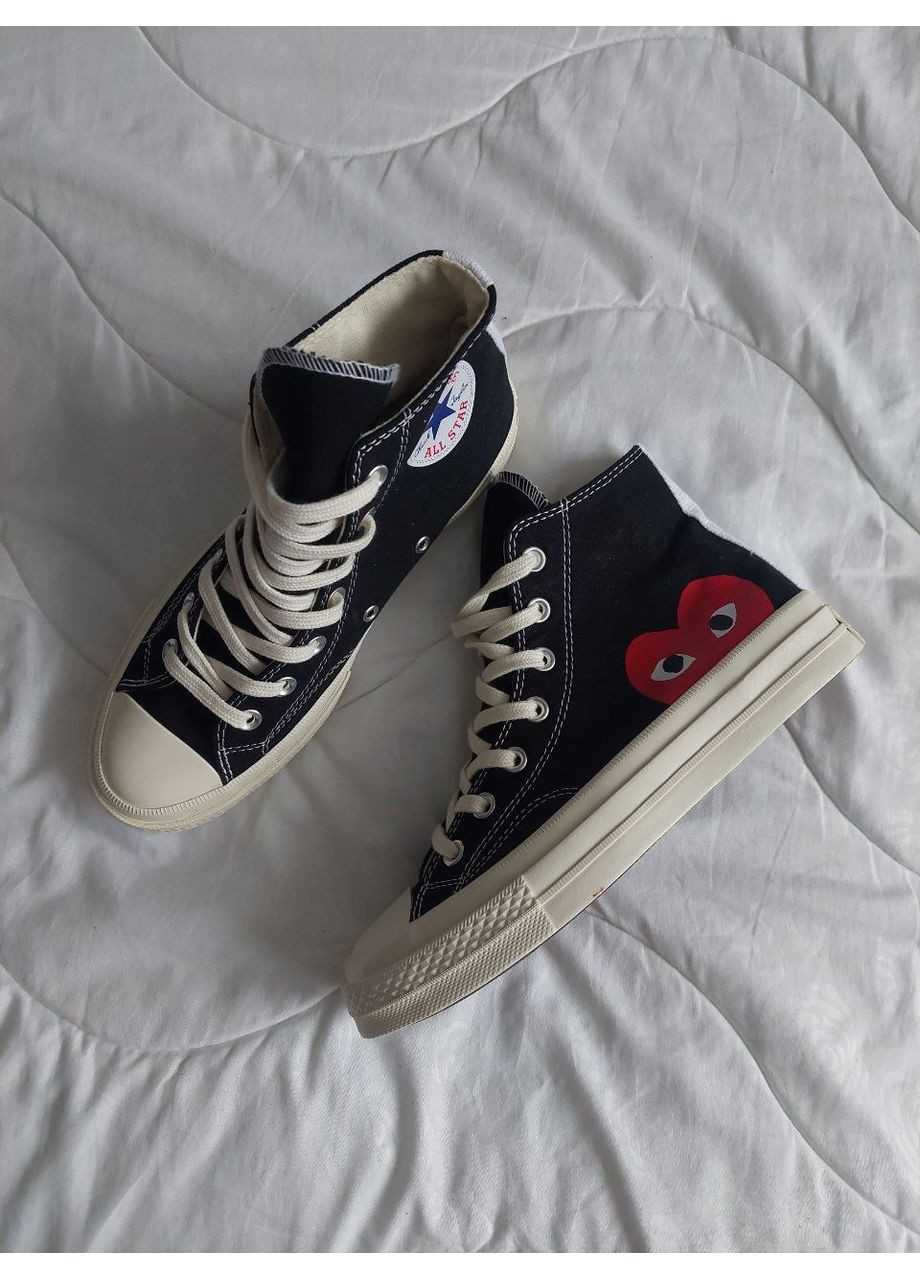 Кеды женские Converse Chuck Taylor All Star 70 Hi Comme des Garcons PLAY Black A08791C Конверс No Brand чёрно-белые демисезоны (366337164)