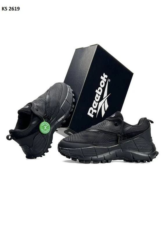 Чорні літні кросівки reebok zig kinetica 2.5 edge x spyder black рібок зіг едж No Brand