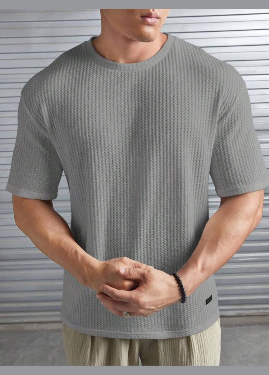 Сіра футболка чоловіча з коротким рукавом No Brand