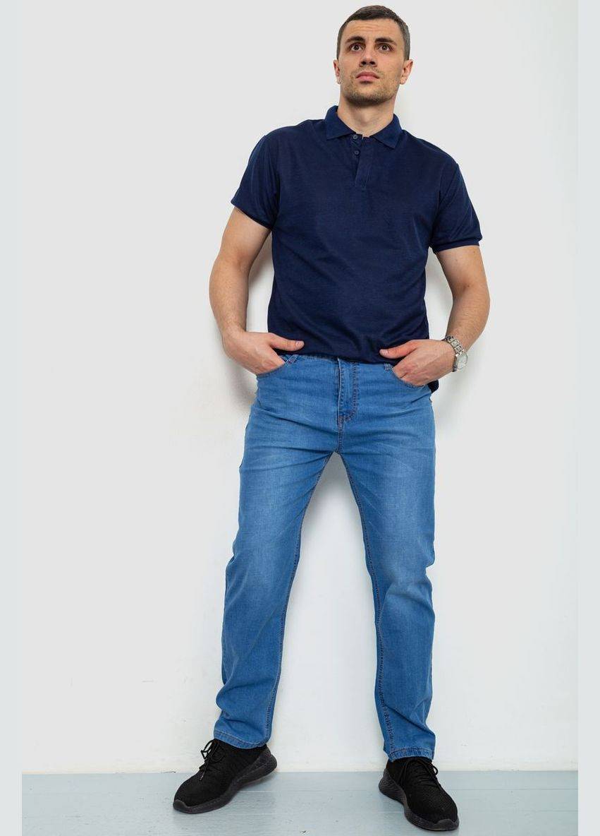 Синие демисезонные прямые джинсы мужские синие однотонные размер 29 (sku_244r8163) Ager