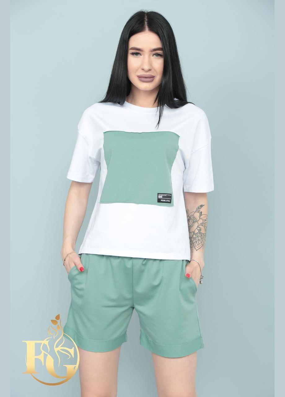 Двоколірний костюм із шортами Fashion Girl (300775394)