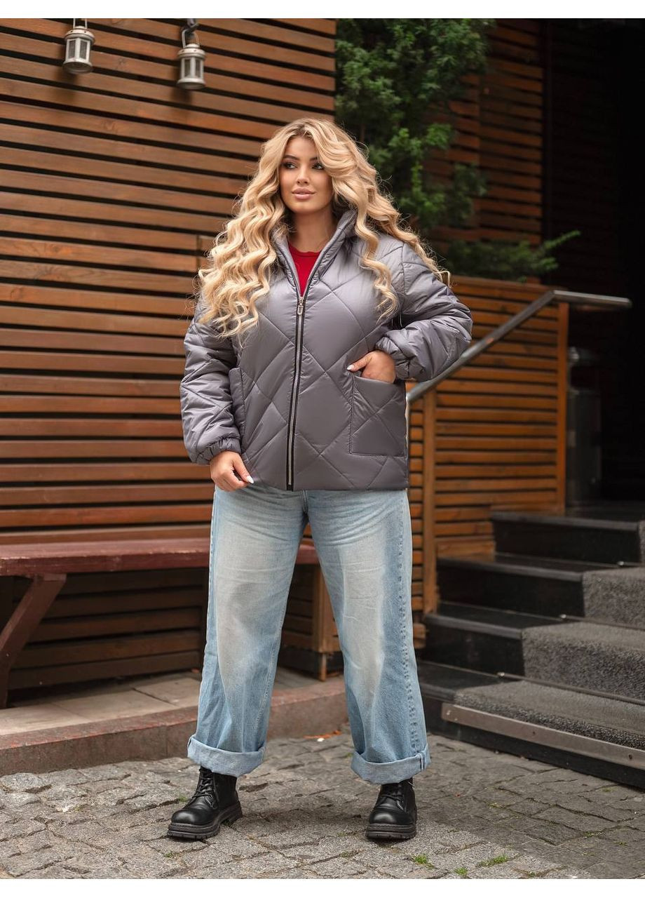 Серая демисезонная куртка осенняя Україна