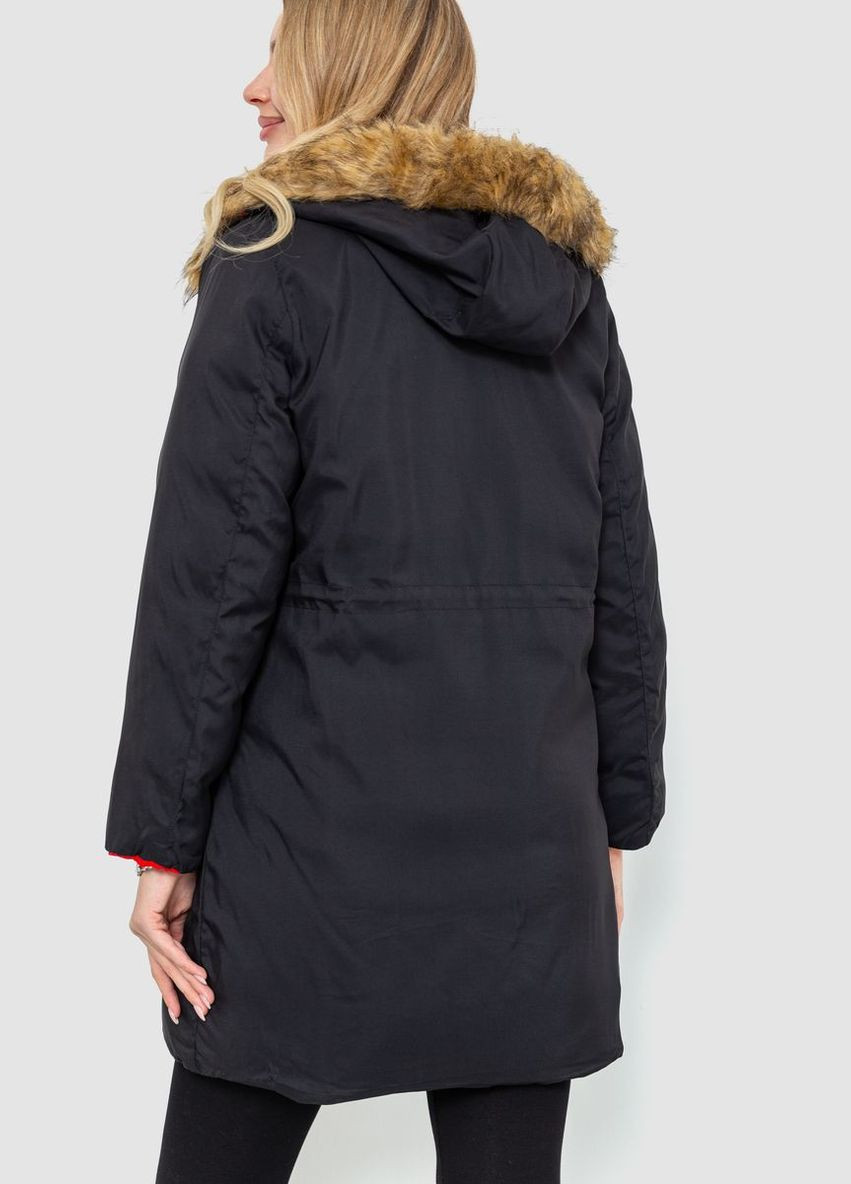 Комбинированная демисезонная куртка женская двусторонняя, цвет красно-черный, Ager