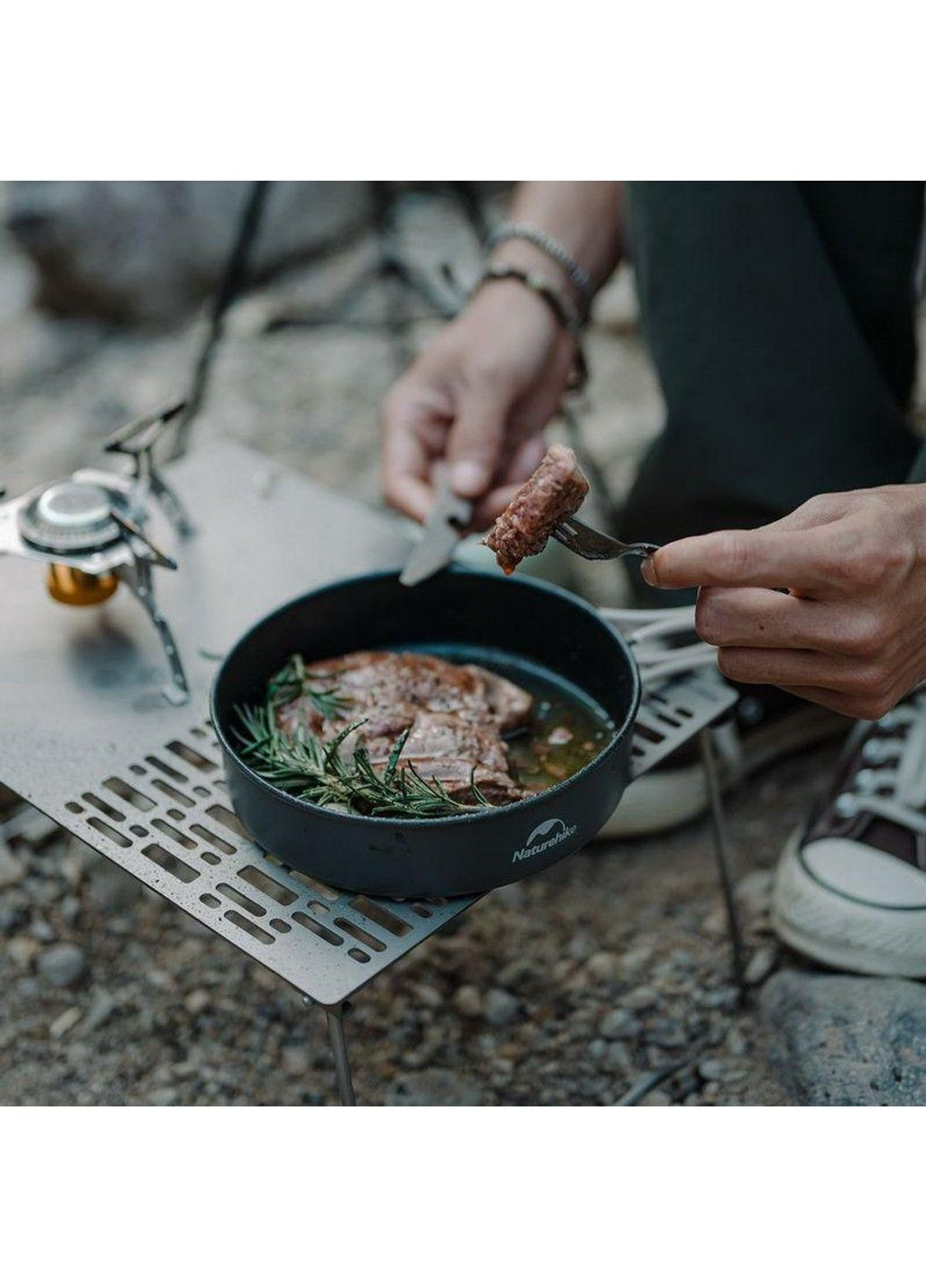 Набір посуду для кемпінгу Naturehike CNK2300CJ0002 алюміній (казанок + сковорода) 1,2 л No Brand (332636830)