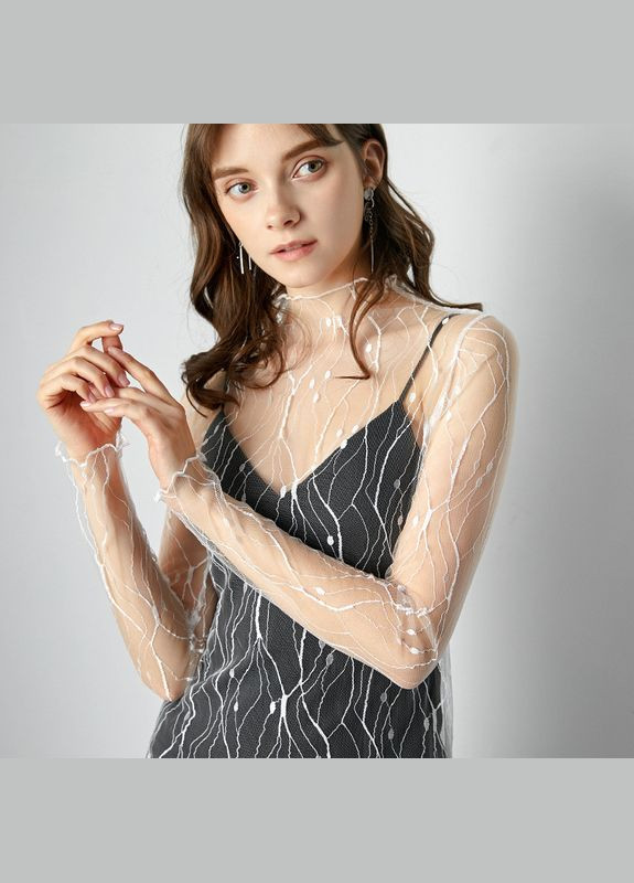 Біла прозора кофтинка павутинка гольф кофточка сітка водолазка блузкаhoney fashion accessories (10-50) No Brand