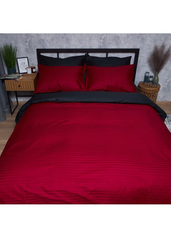 Комплект постельного белья Satin Stripe «» Двуспальные 175х210 наволочки 2х70х70 (MS-820008547) Moon&Star Dark Romance (356112738)