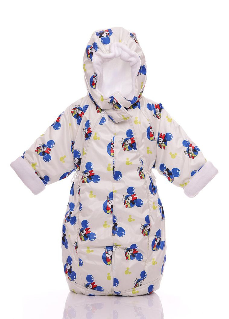 Комбінезон Трансформер на флісі з принтом Міккі та Мінні білий 86 см (36517) BABYKROHA (315423813)
