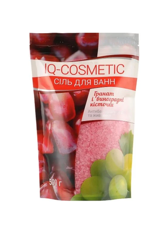 Соль для ванн Гранат и виноградные косточки 500 г (4820049382488) IQ-Cosmetic (399335581)