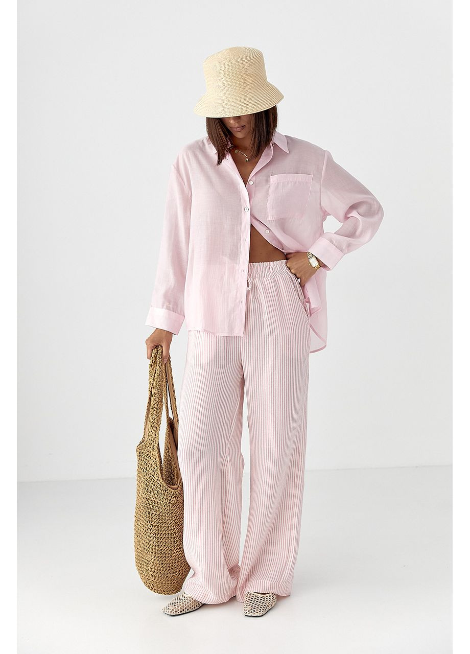 Розовая классическая рубашка Lurex