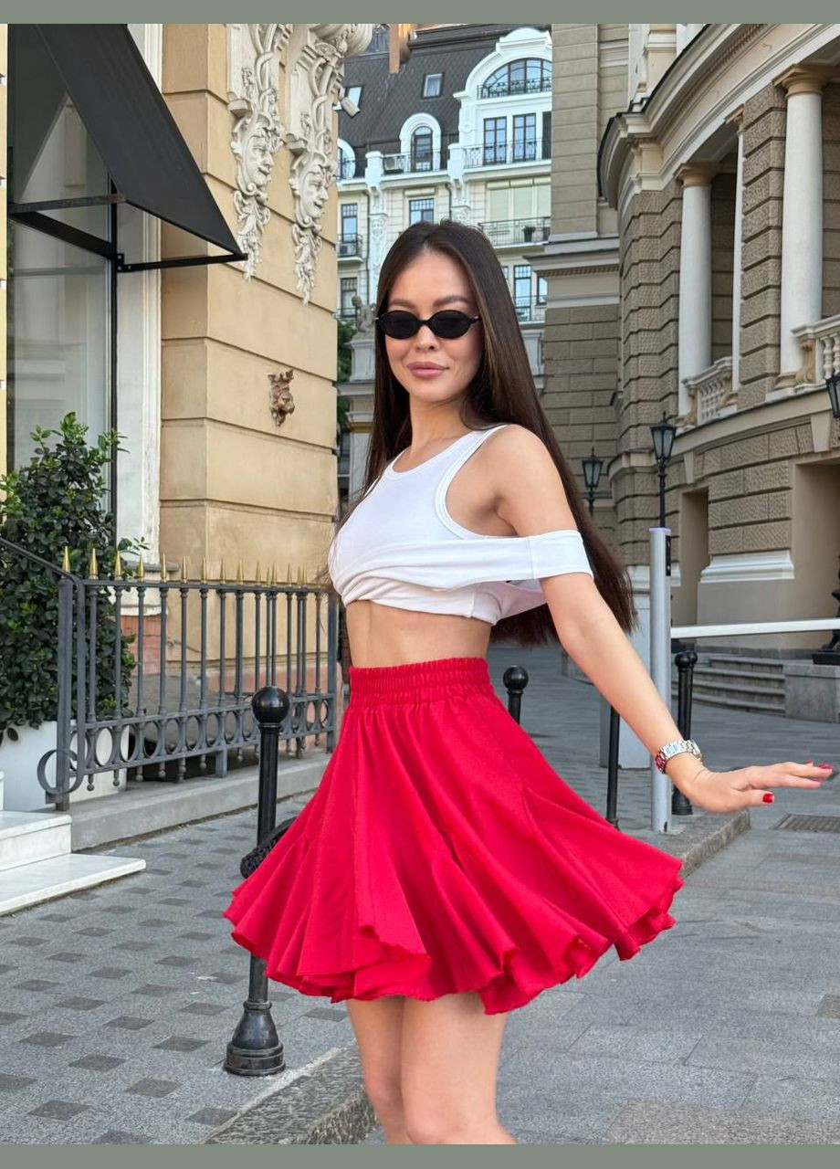 Красная пляжный, повседневная, кэжуал, вечерний женская юбка FINO Mode