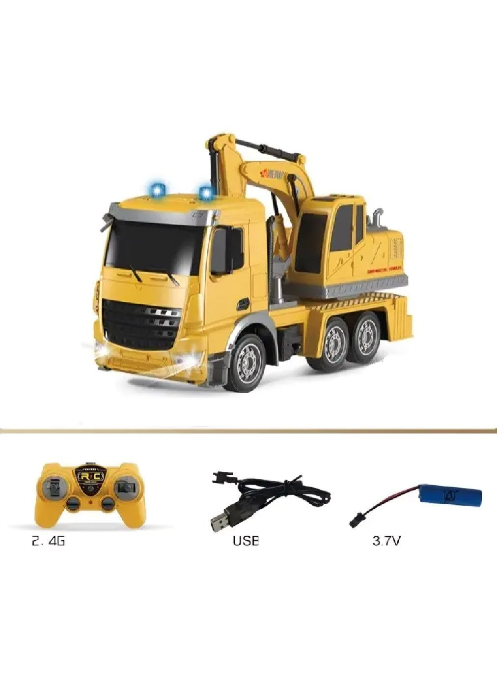Дитяча іграшка інженерна машинка спецтехніка з масштабом 1:24 на радіокеруванні 29х11х15.5 см (478299-Prob) З ковшем Unbranded (303840056)