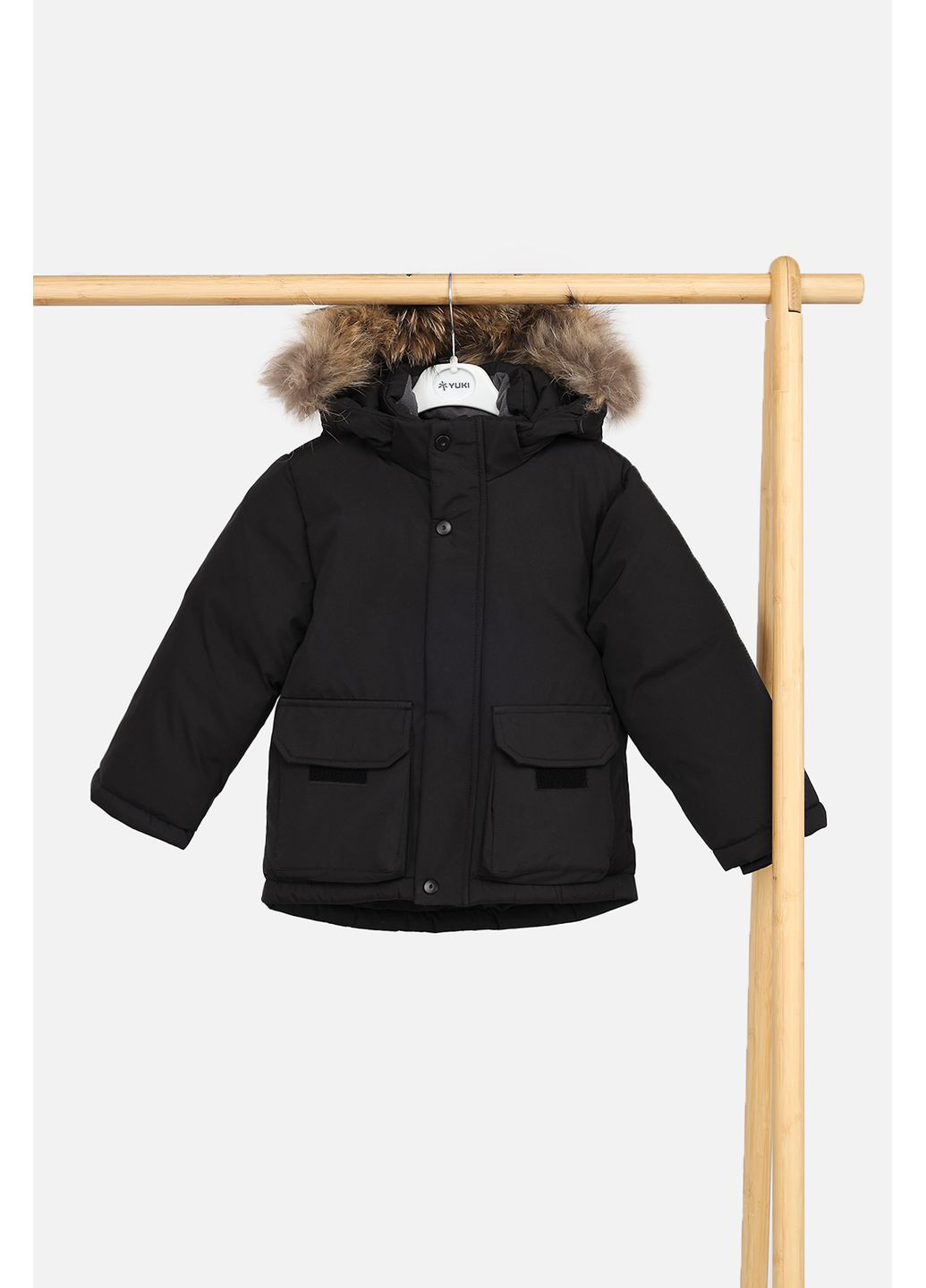 Чорна зимня куртка для хлопчика колір чорний цб-00280213 Yuki