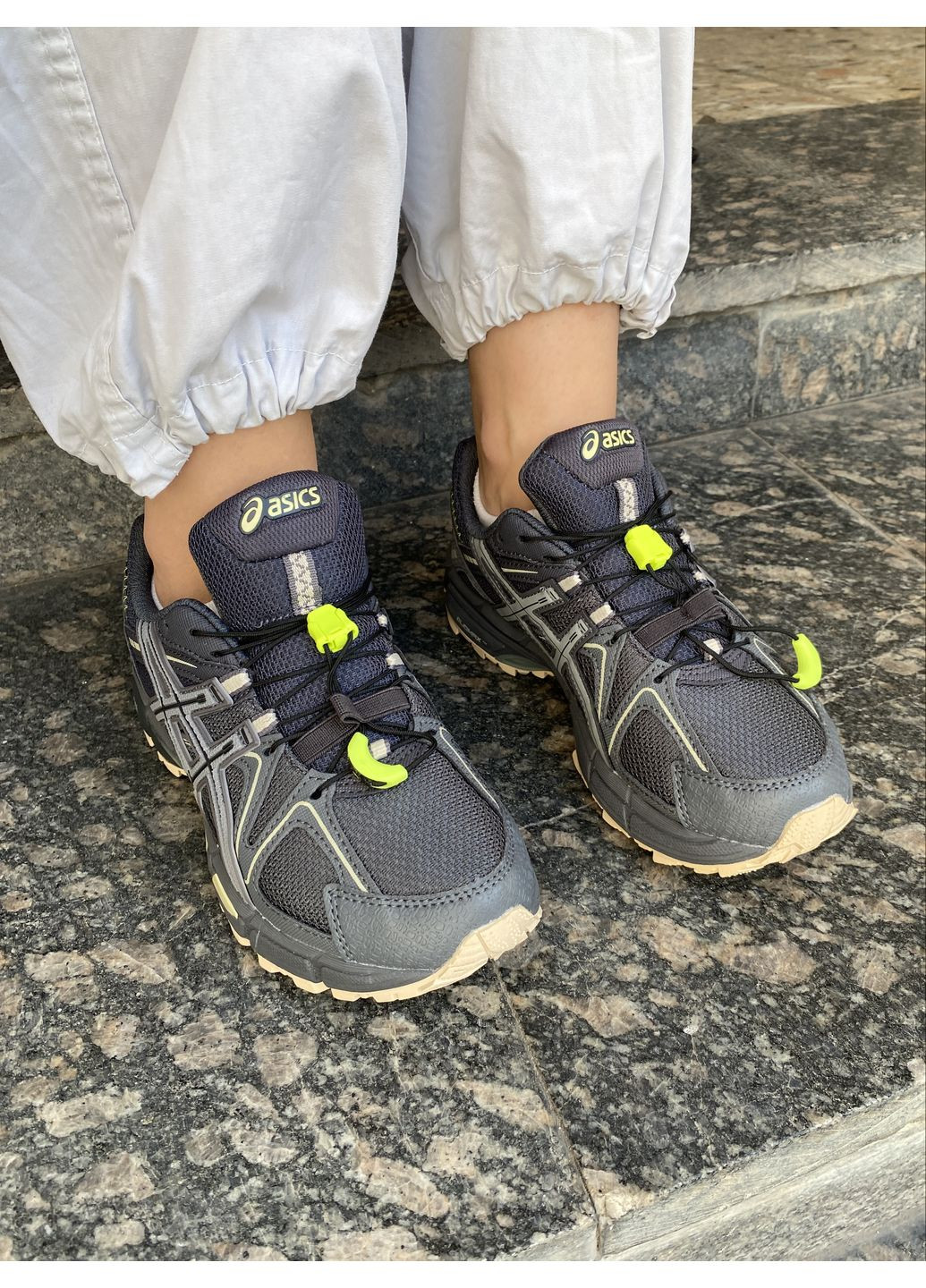 КРОССОВКИ ЖЕНСКИЕ ASICS GEL-KAHANA 8 BLACK / GREY / GREEN АСИКС ГЕЛЬ КАХАНО No Brand серые демисезоны (367177193)