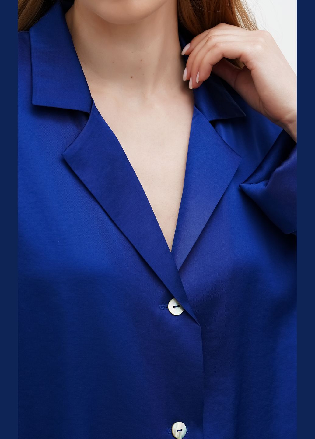 Синій шовковий комплект "Доллі" в стилі оверсайз Fayna (294207174)