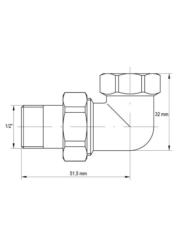 Згін американка 1/2 "кутовий KR.342 (KR0019) KOER (322003192)