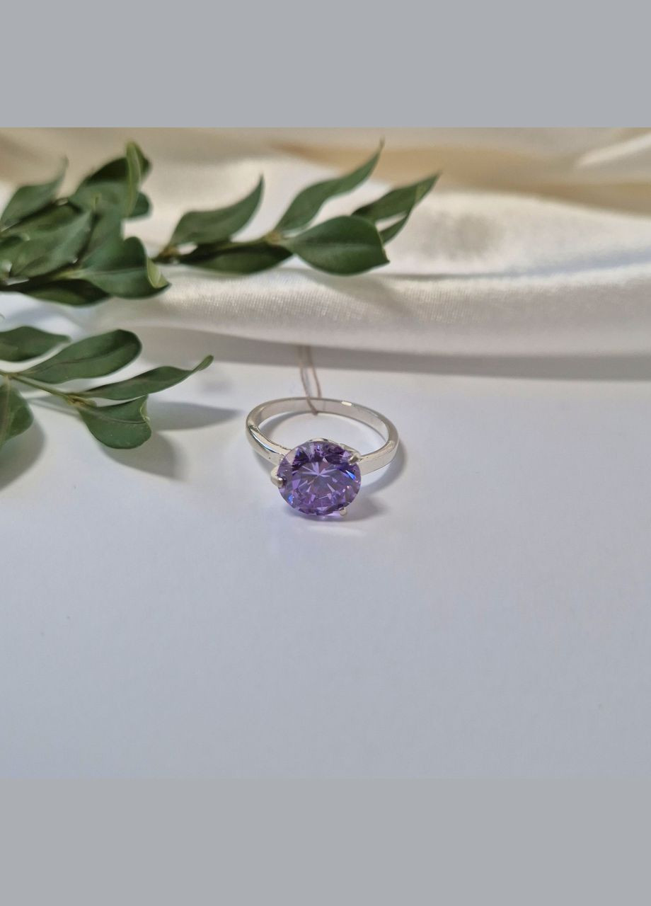 Срібна каблучка с Великим Лавандовим каменем розмір срібло 925 проби 2.00г 1455 No Brand (332996794)