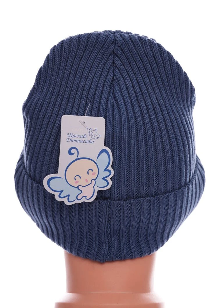 Шапка вязкая для мальчика синяя 2г+ (51727) BABYKROHA (323469657)