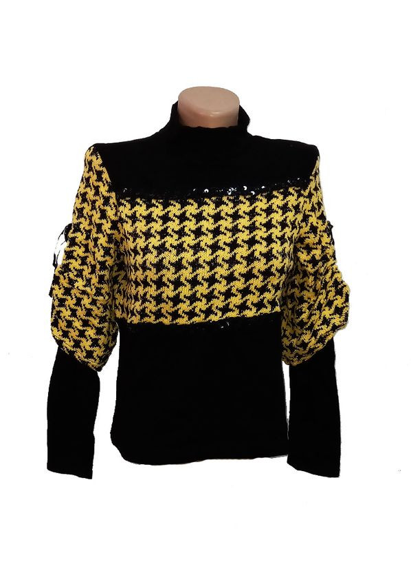 Комбінований демісезонний теплий жіночий джемпер, акрил No Brand