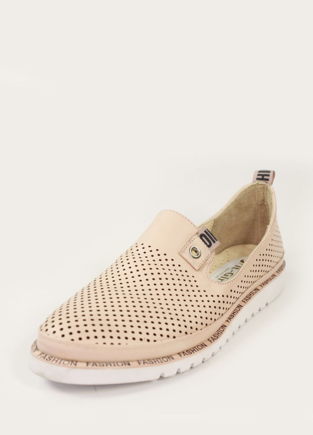 Пудровые легкие кожаные кеды It-Girl