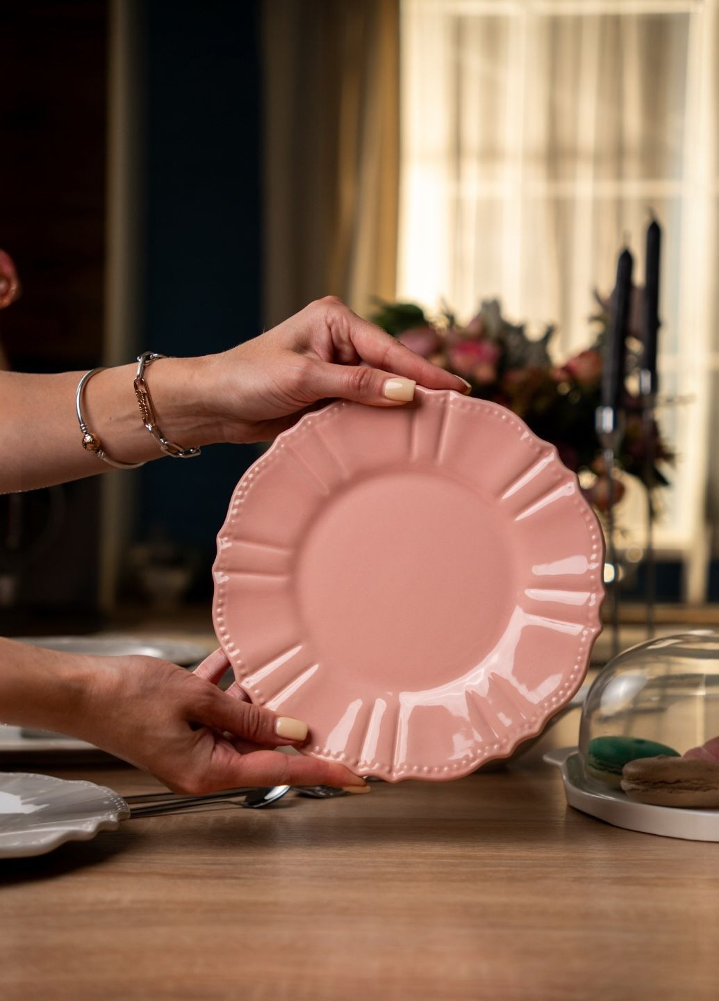 Тарілка кругла обідня "Шовк", 20см No Brand (358203555)