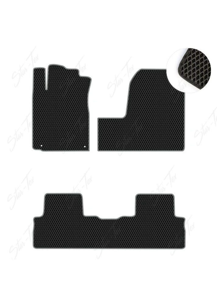 Комплект ковриков в салон на Honda CR-V III (2006 - 2012) EVA/Ромб Черный + Серый Star-Tex (385076240)
