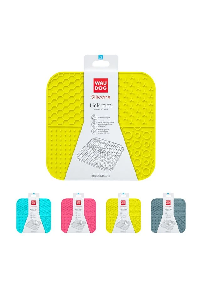 Килимок для злизування WAUDOG Silicone, 190х190х10 мм, жовтий No Brand (363200713)