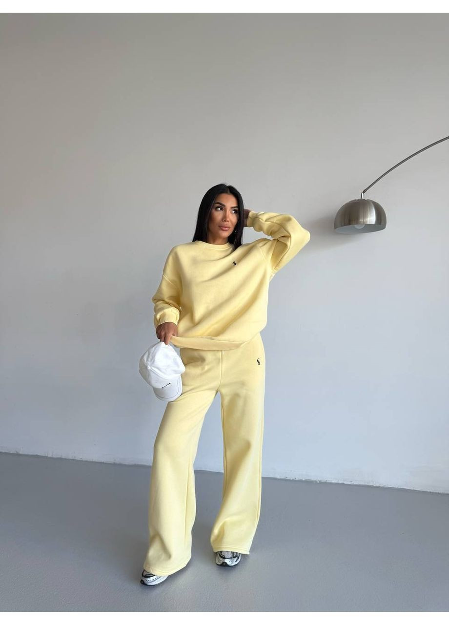 Костюм тринитка на флісі (світшот, штани), колір Жовтий Fashion (365072237)