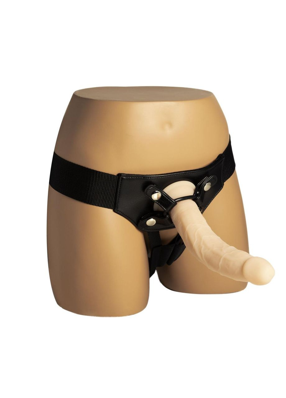 Фалоімітатор Naked Addiction — 9″ Silicone Dual Density Bendable Dildo Vanilla, віброкуля в подаруно No Brand (366878845)