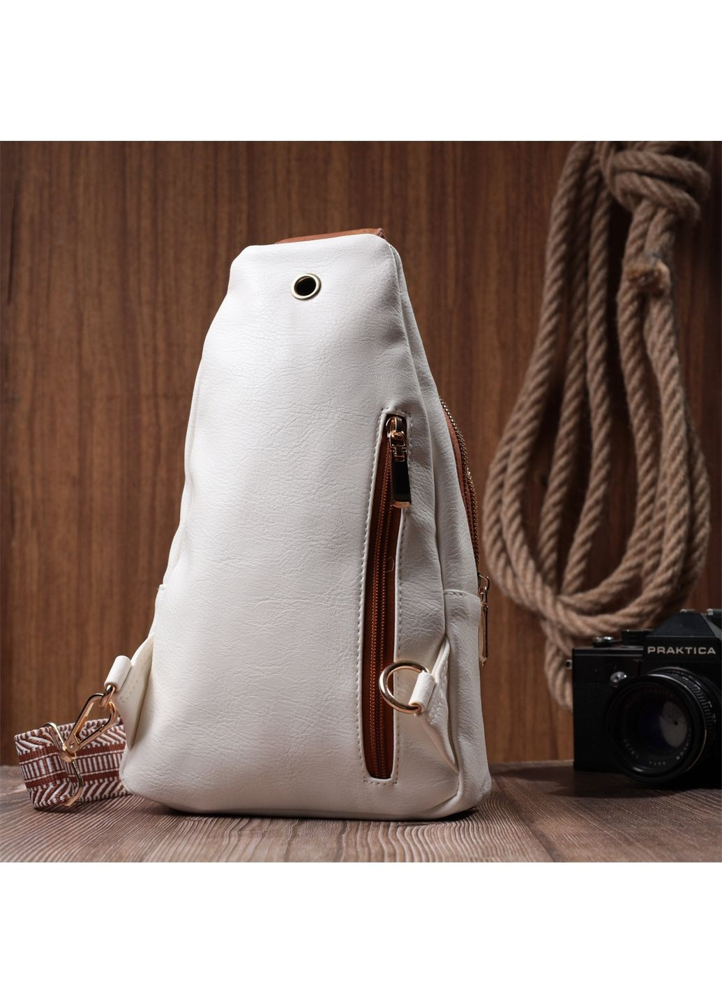Топовая слинг сумка для женщин из экокожи 18,5х29х8 см Vintage (315874566)