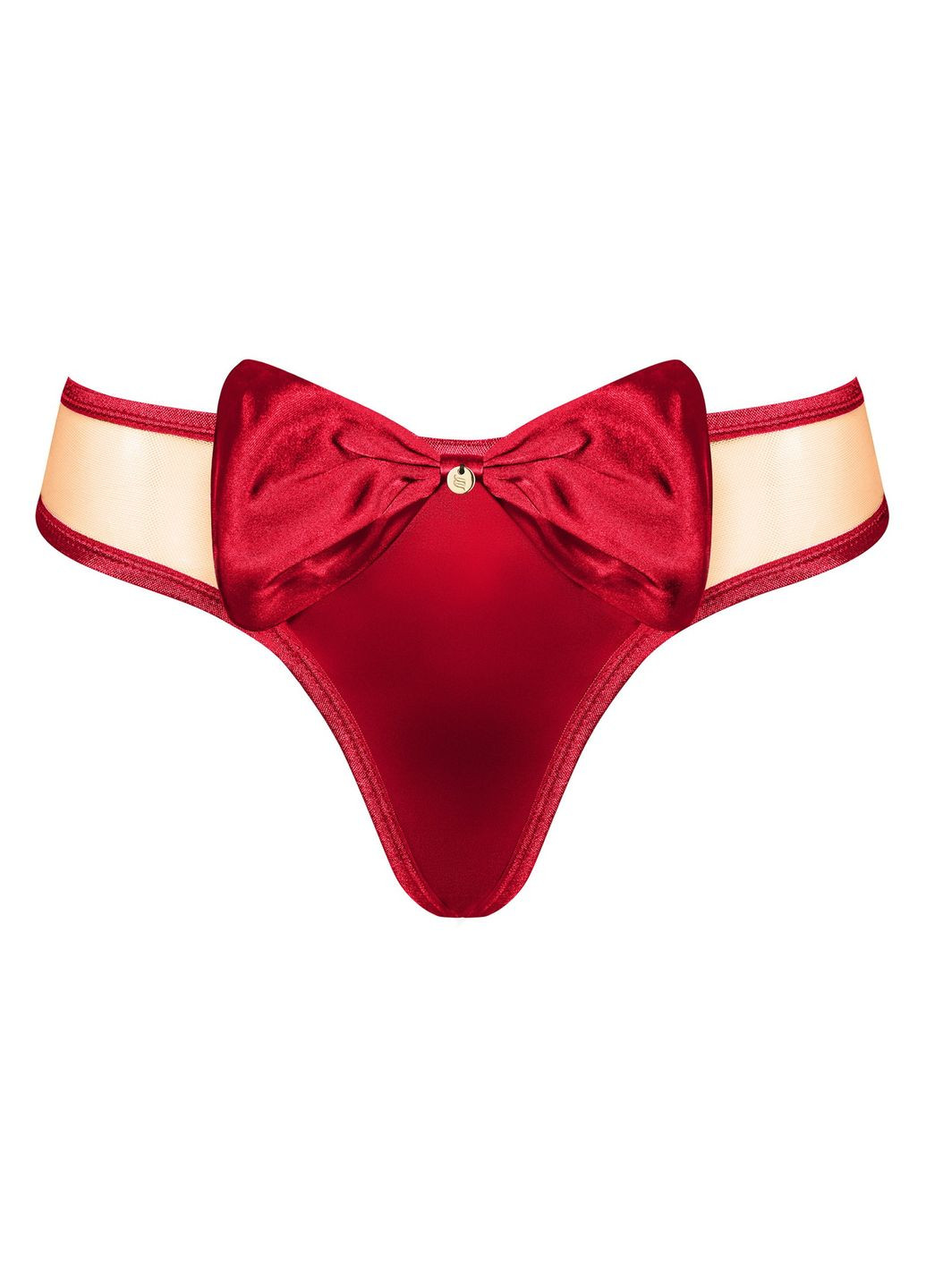 Бежевий демісезонний трусики-стрінги з бантиком rubinesa Obsessive