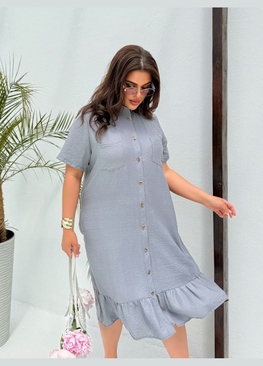 Серое повседневный платье женское Україна однотонное