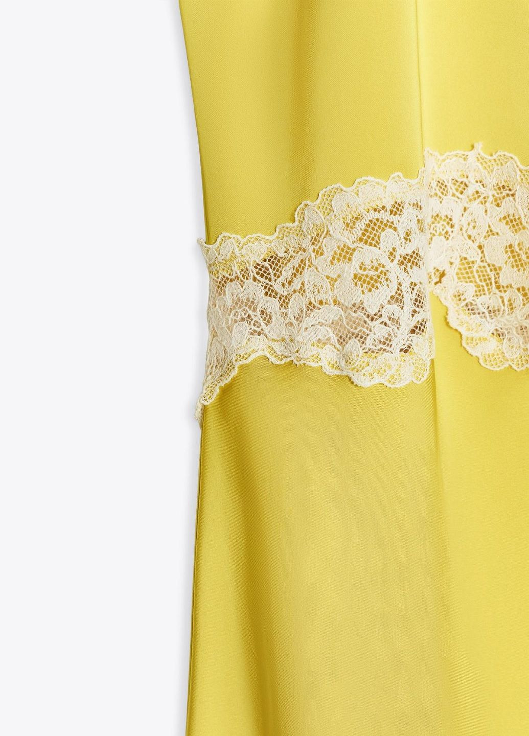 Горчичное вечернее платье Zara однотонное