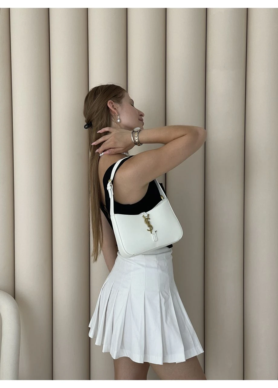 Жіноча сумка Le 5 A 7 гладкий YSL білий золото клатч No Brand (383975054)