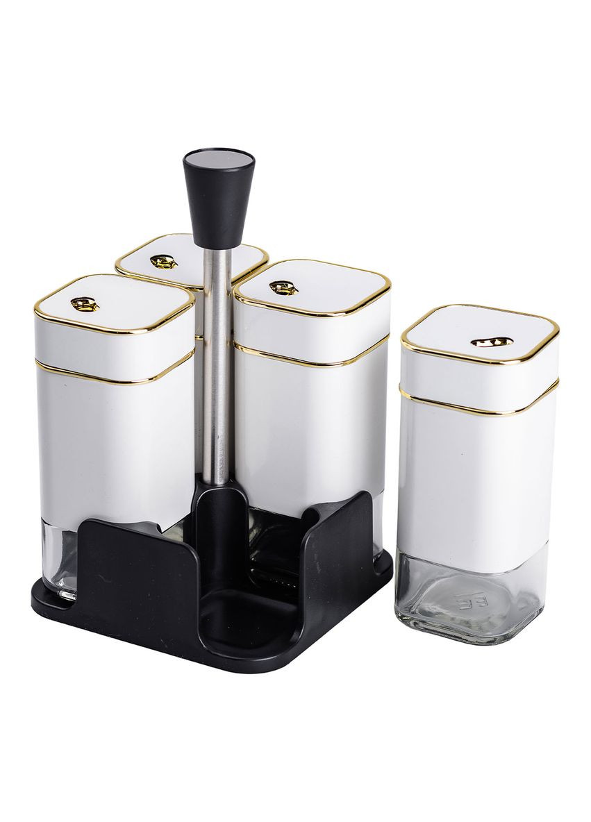 Набір для спецій на підставці 4 предмети 10х10х17 см ємності для приправ 120 мл HP-1312 Jooki (358706184)