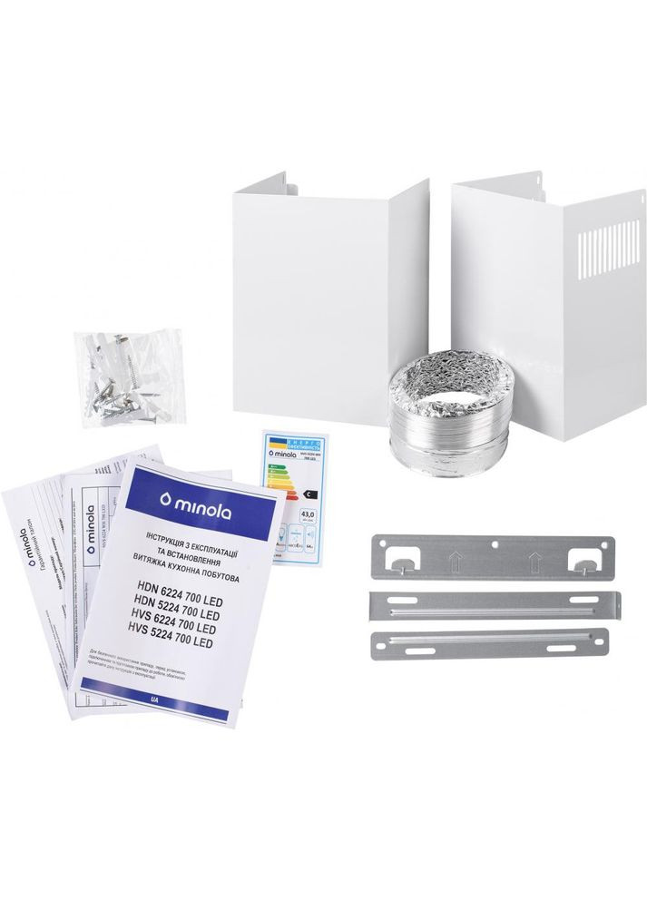 Похила витяжка HDN 6224 WH 700 LED MINOLA (324213297)