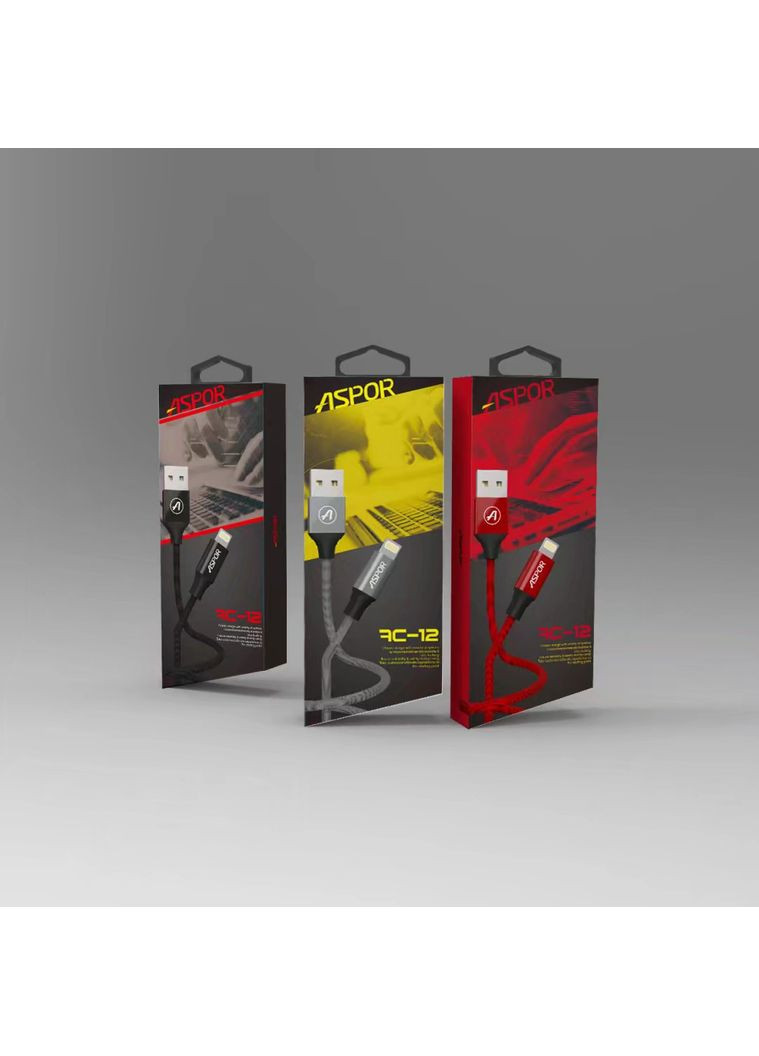 Кабель AC-11 USB – Micro 2.4A/1.2м- черный Aspor (367602867)