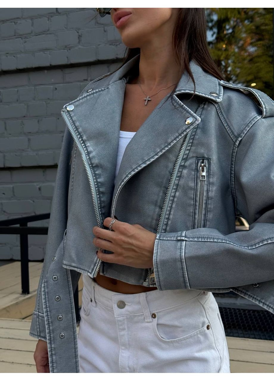 Світло-блакитна вкорочена косуха світло-блакитна No Brand