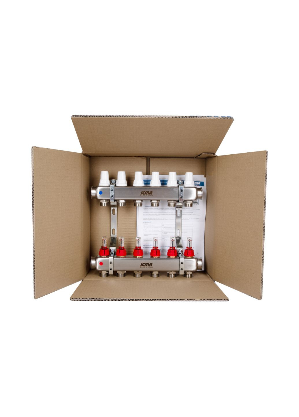 Колектор з витратомірами (нерж.) 1" х8 № К073 Icma 87K073179PL32QU (341326855)