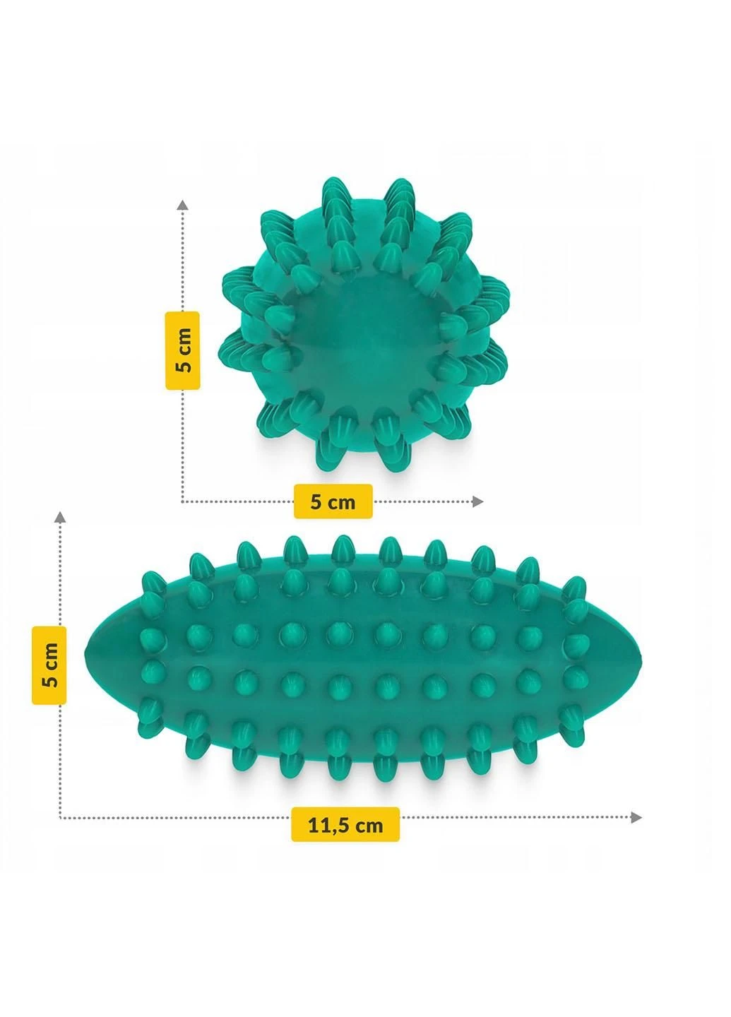 Мяч массажный огурец Spike Bean 11.5 x 5 см 4FJ0650 Green 4FIZJO (297869499)