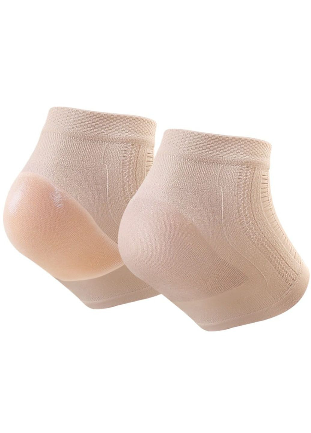 Напівноски з силіконовими п'ятами з зволожуючим ефектом розмір універсальний бежевий No Brand (324834207)