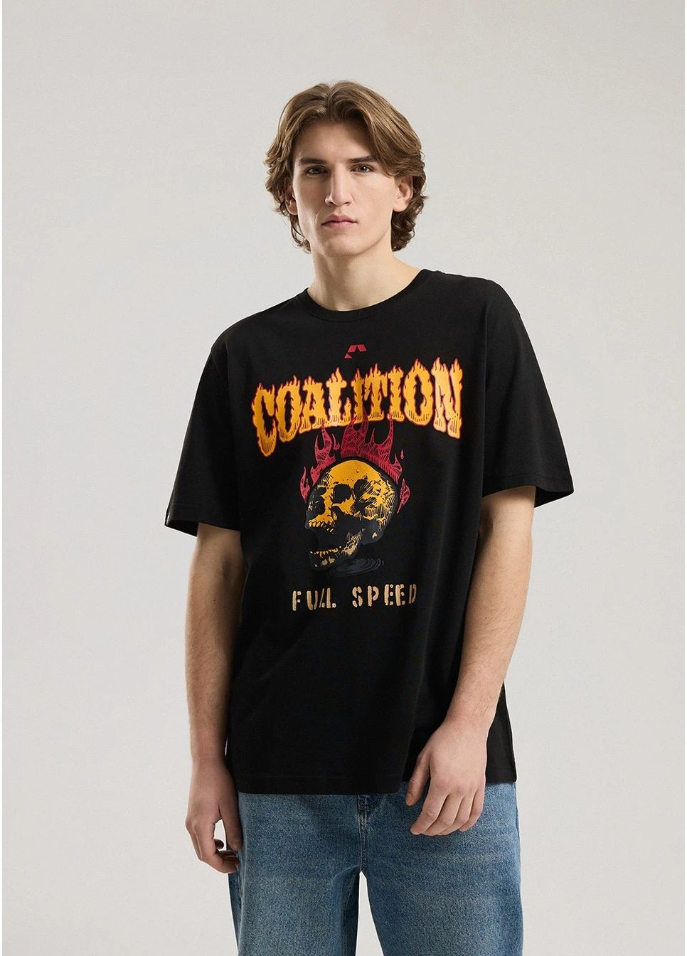 Черная футболка мужская coalition t sk8 05 черная Diverse CLTN T SK8 05