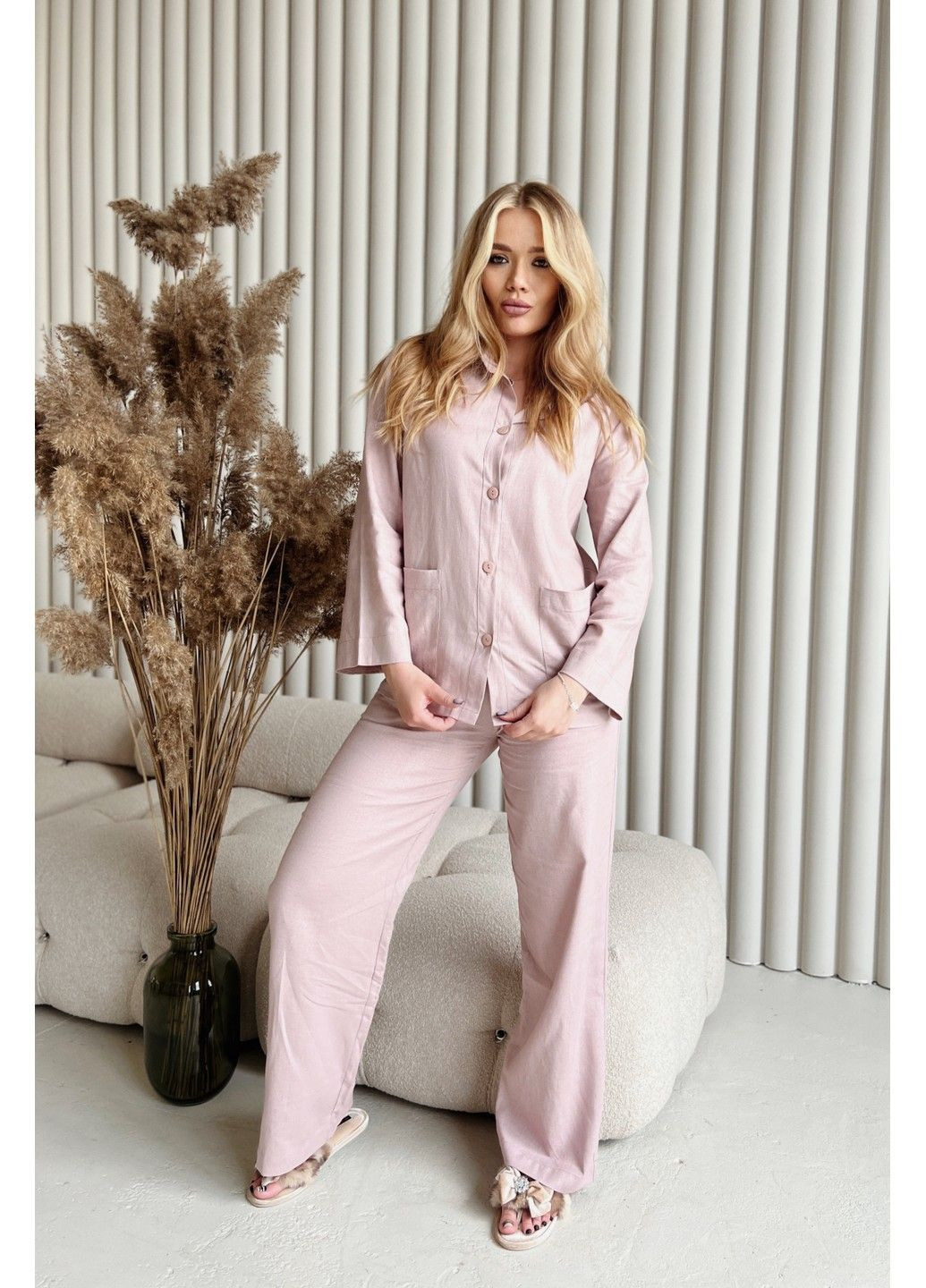 Розовая 3196 caroline брюки женские домашние Komilfo