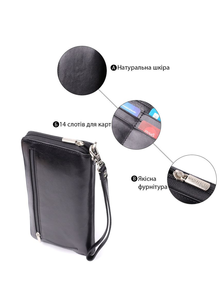 Чоловічий клатч на одне відділення з гладкої натуральної шкіри 20860_1 (9770 nero) Чорний Tony Perotti (362417510)